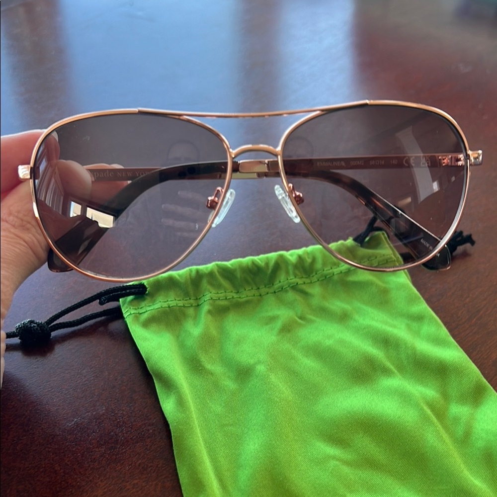 Kate Spade Emmaline Sunglasses Rose Gold Aviator